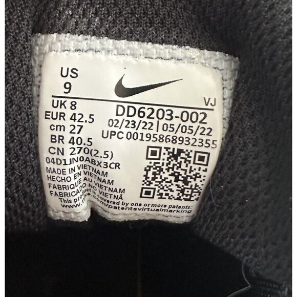 Nike Air Running Shoes Mens 9 Black Winflo 9 Sneakers‎ - Picture 14 of 15